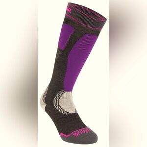 Bridgedale LARGE SKI sport socks wool blend over the calf knee socks NEW NWT